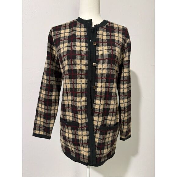 Liz Claiborne vintage button front sweater merino wool blend w/pockets S - Picture 6 of 6